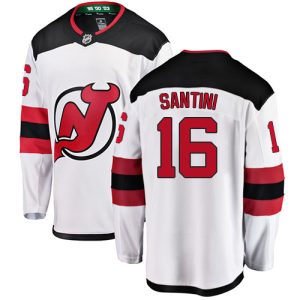 Herren New Jersey Devils Eishockey Trikot Steve Santini #16 Breakaway Weiß Fanatics Branded Auswärts